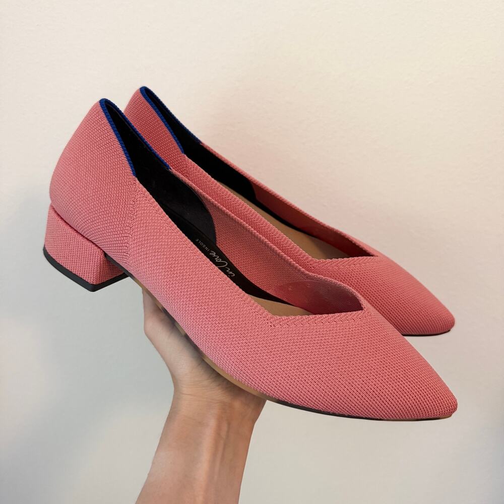 Rothy’s The High Point Heel in Tulip Pink Sz 10